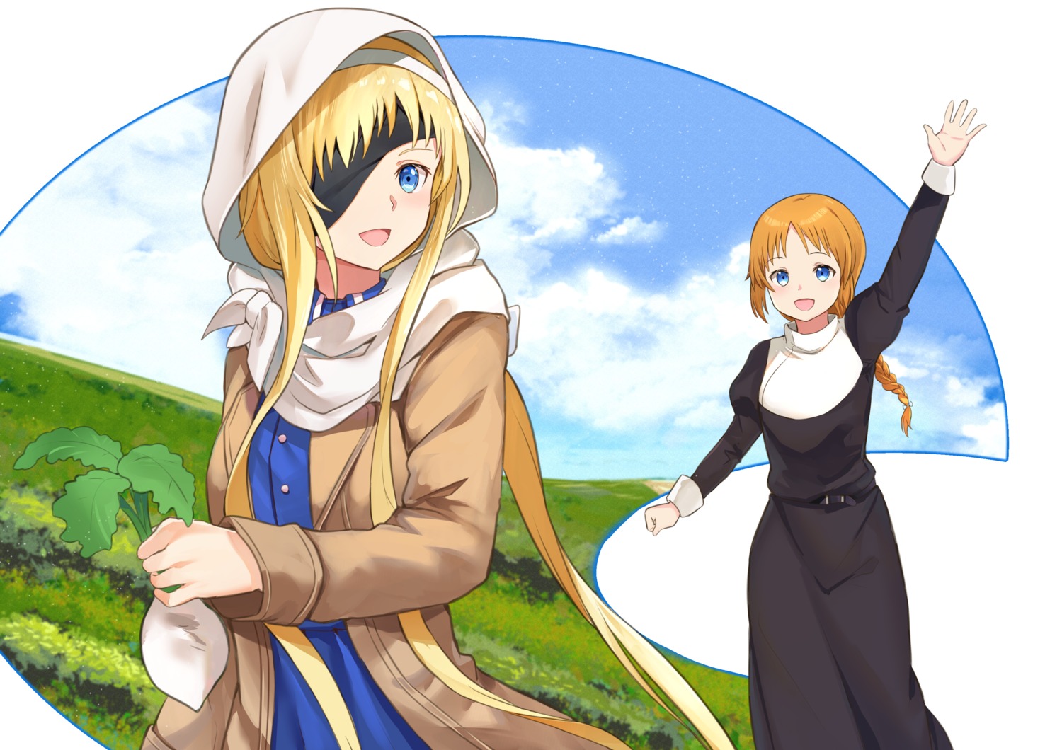 alice_zuberg, eyepatch, mosta_(lo1777789), nun, selka_zuberg, sword_art_online, sword_art_online_alicization