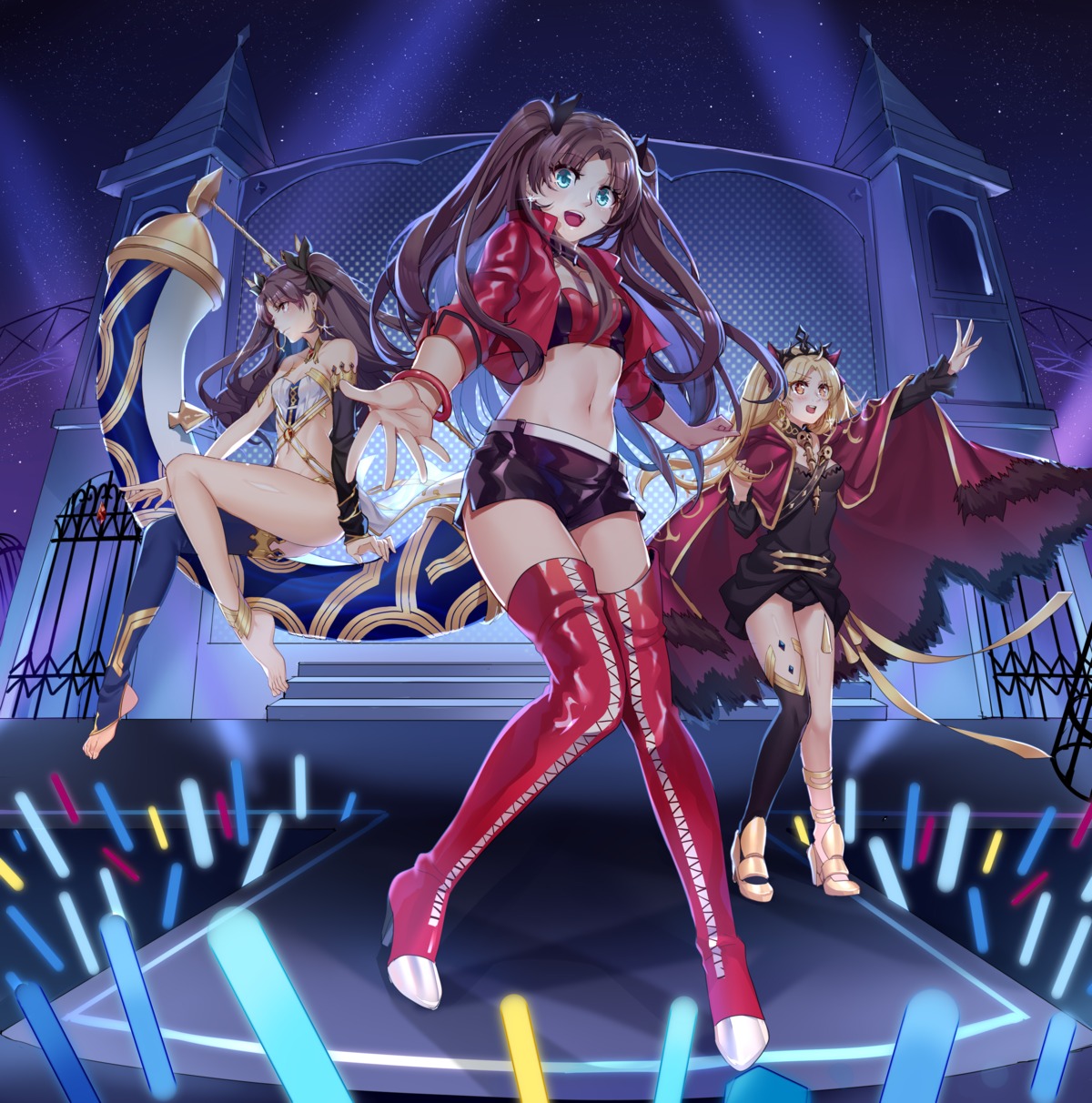 aer_(tengqiu), armor, bikini_armor, cleavage, ereshkigal_(fate), fate/grand_order, fate/stay_night, heels