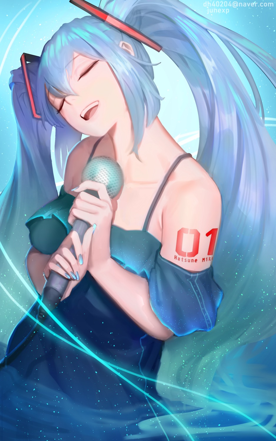 dress, hatsune_miku, junexp, tattoo, vocaloid
