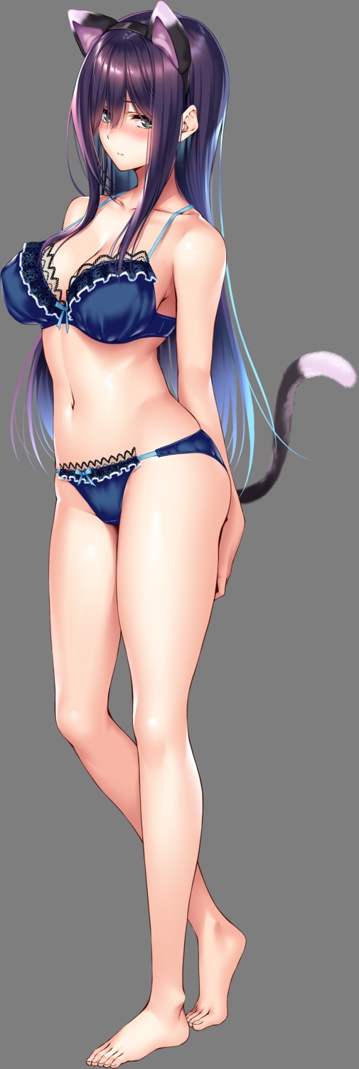 amakano_2, animal_ears, azarashi_soft, bra, cleavage, himiyama_rei, nekomimi, pantsu
