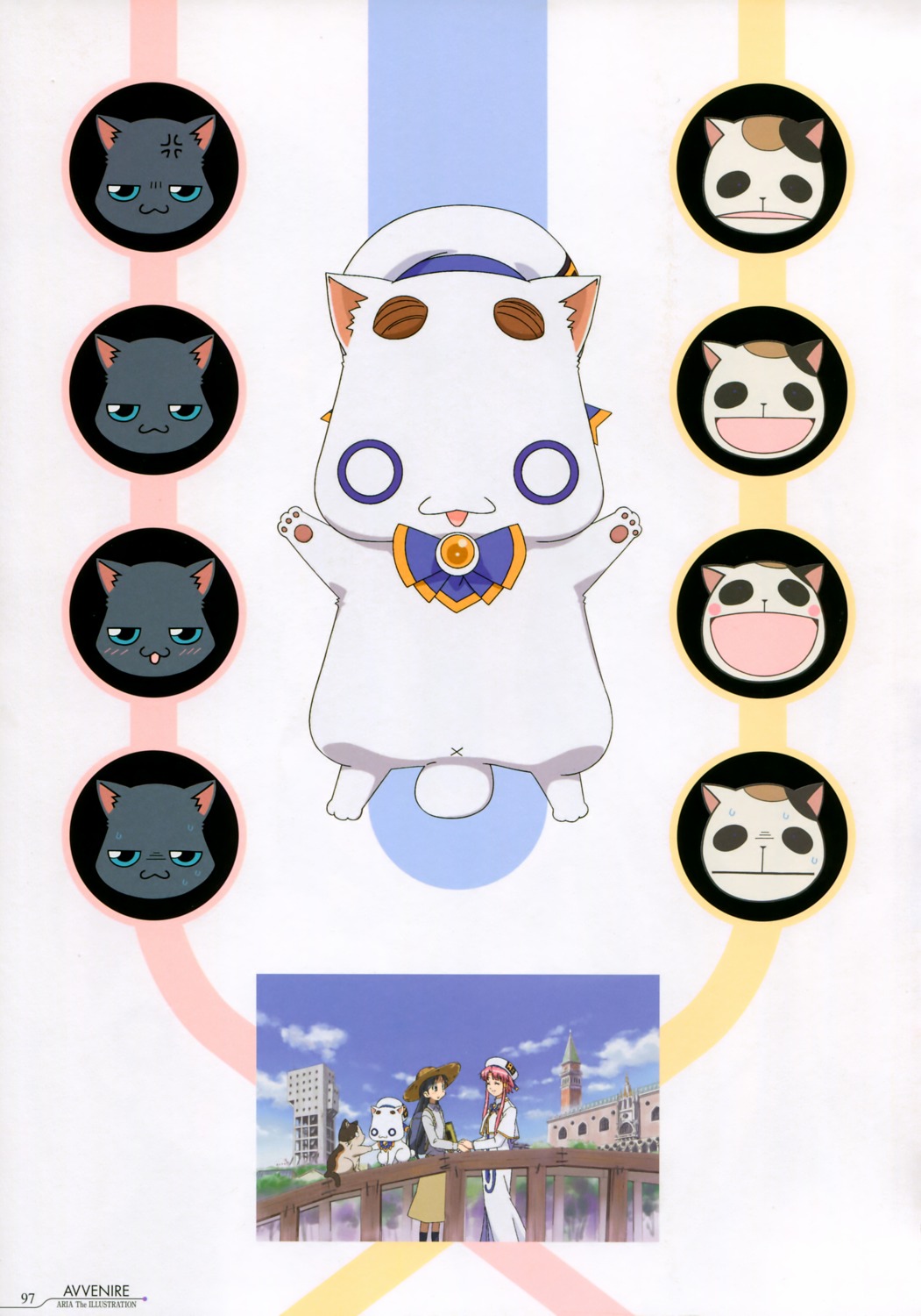 aria, crossover, kajiwara_sora, mike, mizunashi_akari, neko, president_aria, president_hime, president_maa, sketchbook_full_color's