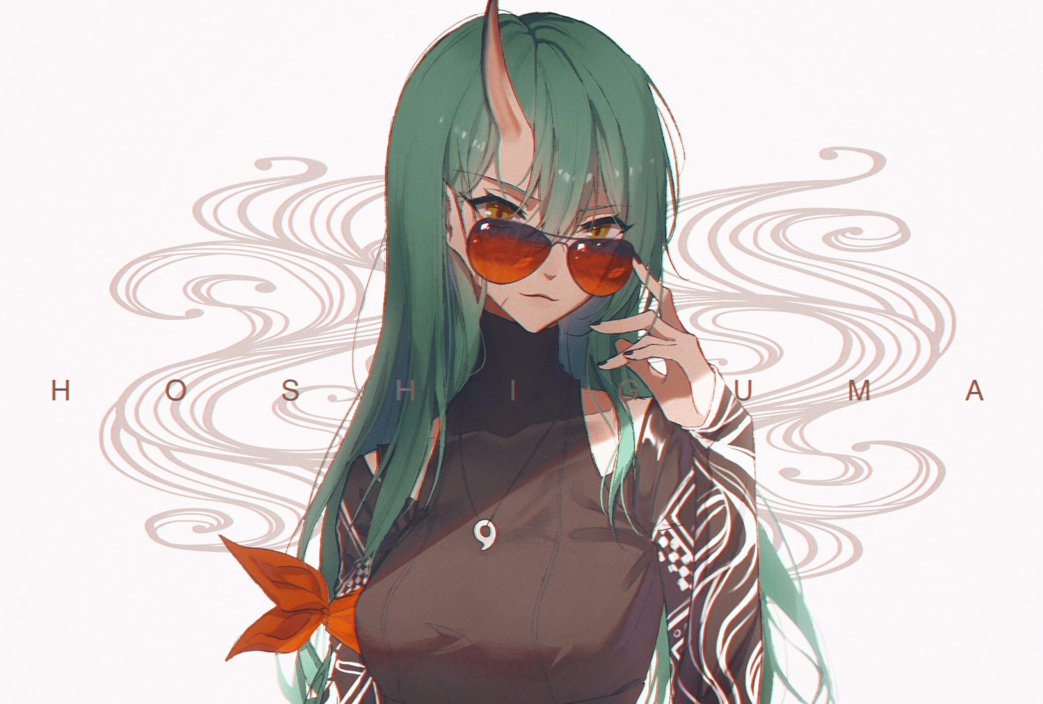 arknights, horns, hoshiguma_(arknights), megane, osagelts1213