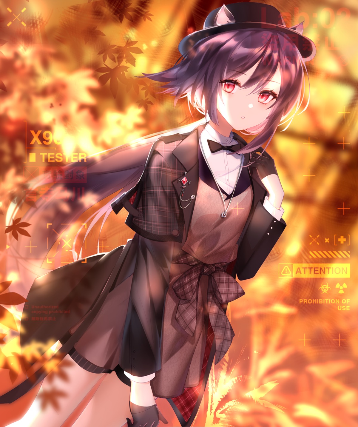 animal_ears, arknights, dress, melantha_(arknights), nekomimi, yu_jiu