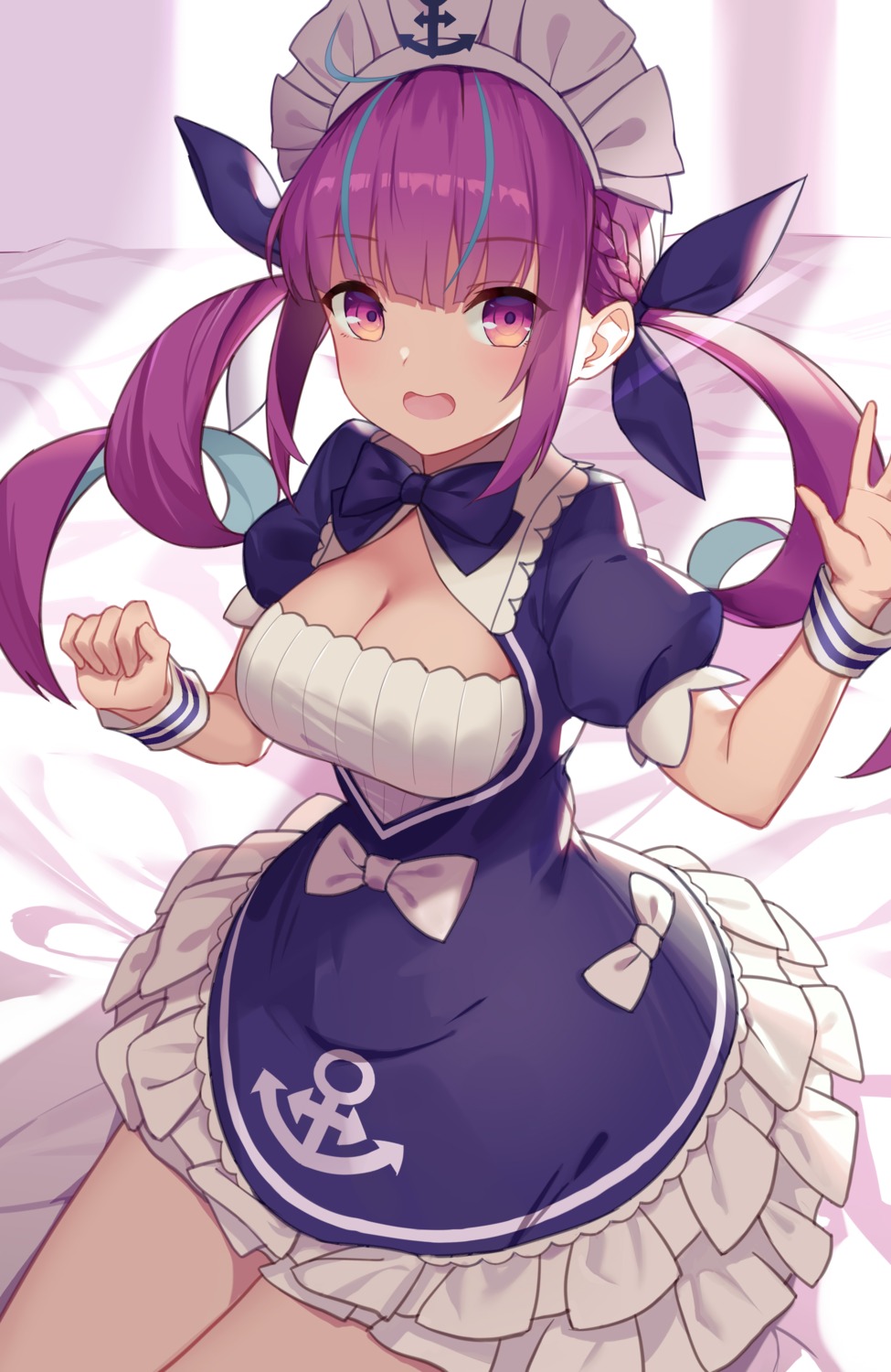 cleavage, devil-dantake, hololive, maid, minato_aqua