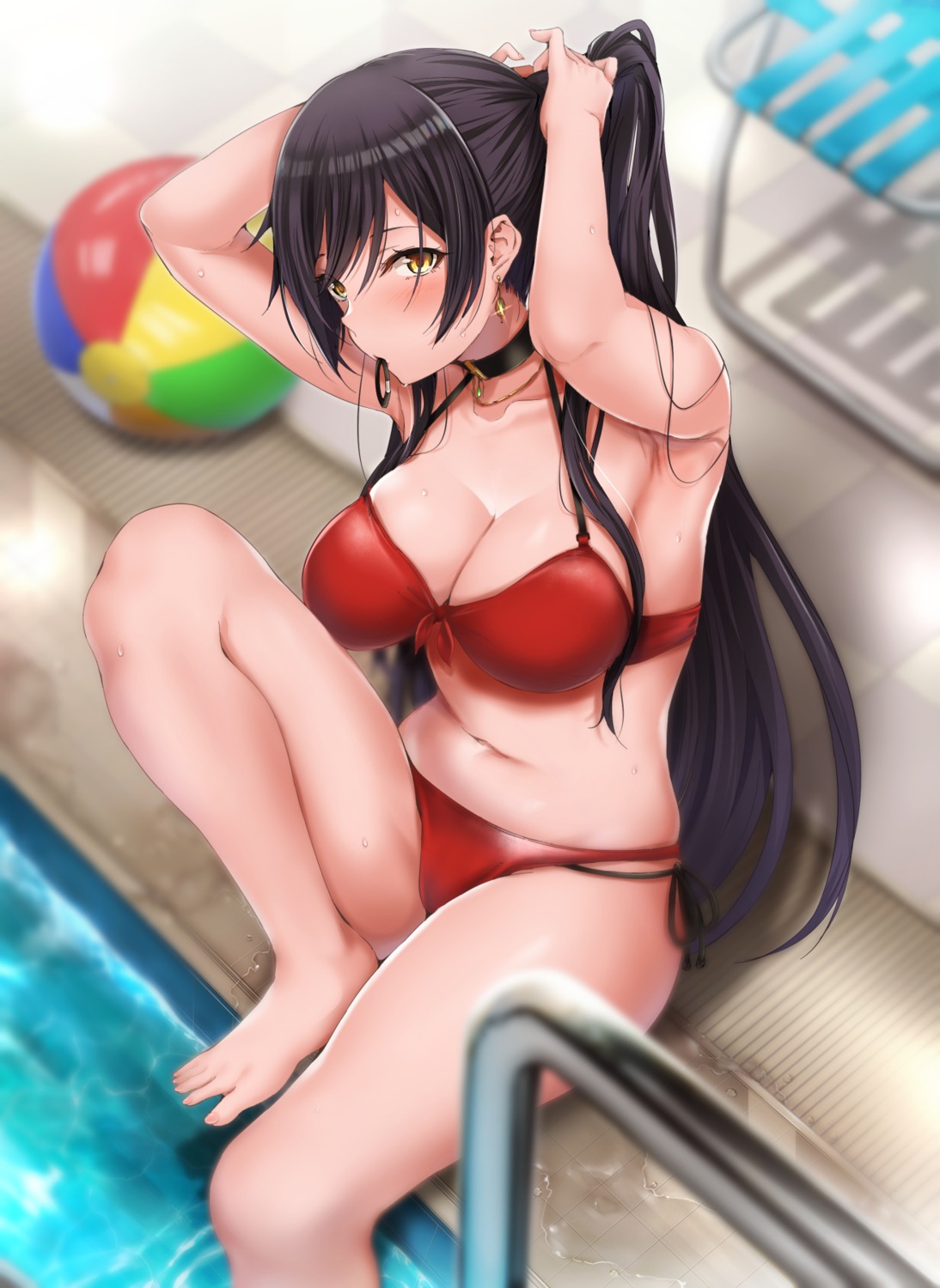 amagasa_ikuta, bikini, cleavage, shirase_sakuya, swimsuits, the_idolm@ster, the_idolm@ster_shiny_colors, wet