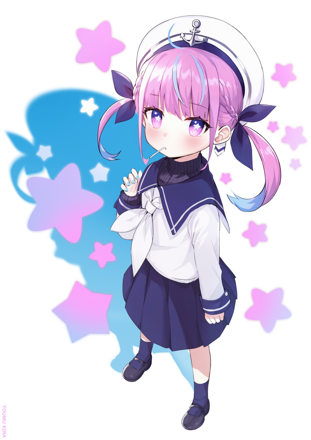 hololive, minato_aqua, seifuku, sweater, youmu_(tomgoku2)