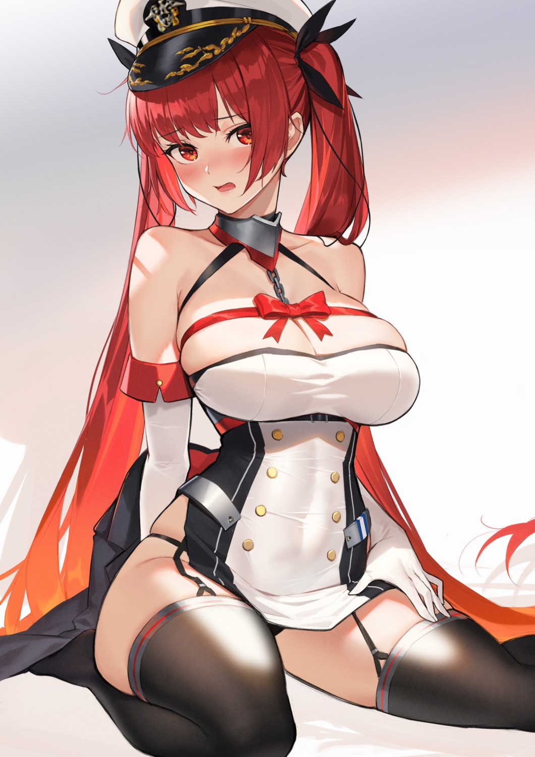 azur_lane, cleavage, duan_henglong, honolulu_(azur_lane), pantsu, stockings, thighhighs, uniform