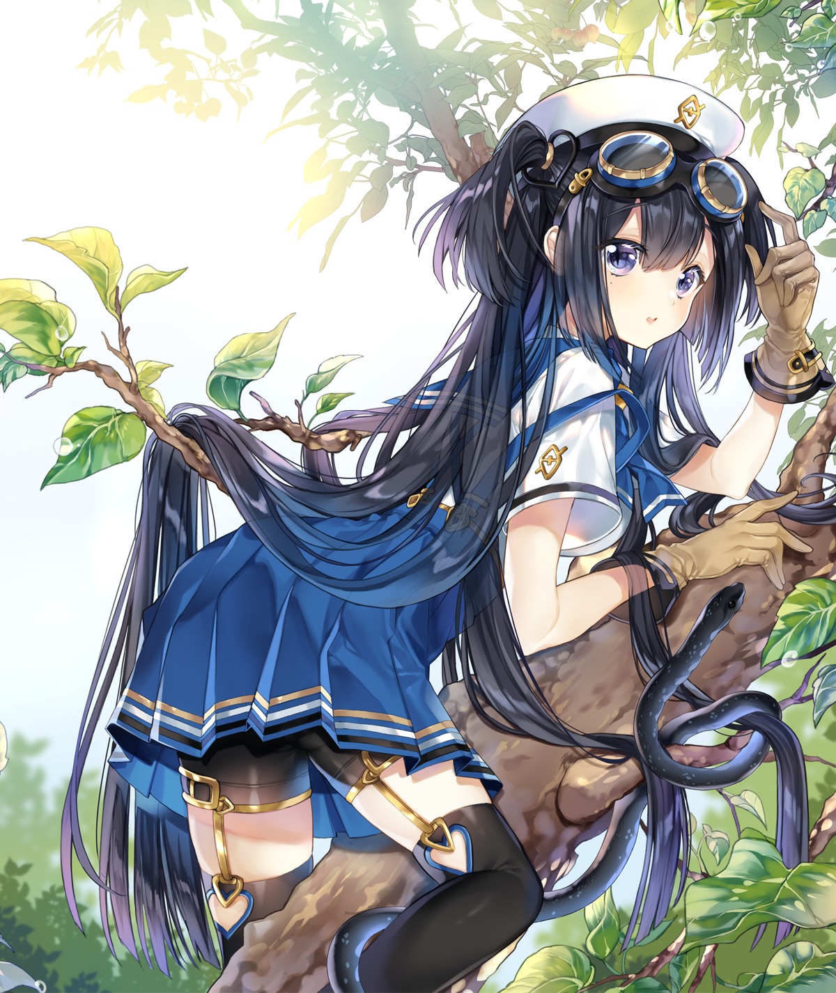 bike_shorts, pingo, seifuku, stockings, thighhighs