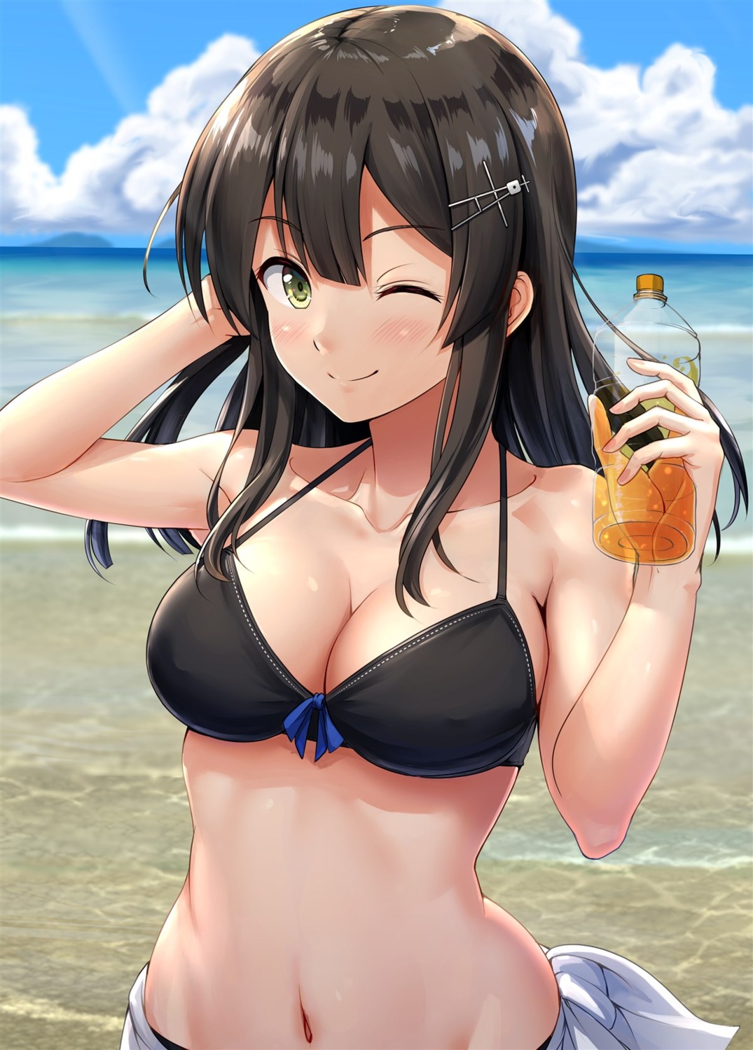 bikini, cleavage, ichikawa_feesu, kantai_collection, oyashio_(kancolle), swimsuits