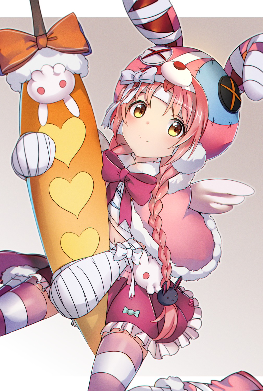 akane_mimi, animal_ears, bandages, bunny_ears, kure_(kure_ng), princess_connect!, princess_connect!_re:dive, thighhighs