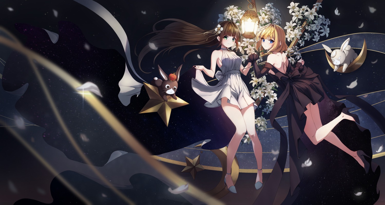 anko_(gochiusa), chirang, dress, gochuumon_wa_usagi_desu_ka?, heels, kirima_sharo, no_bra, skirt_lift