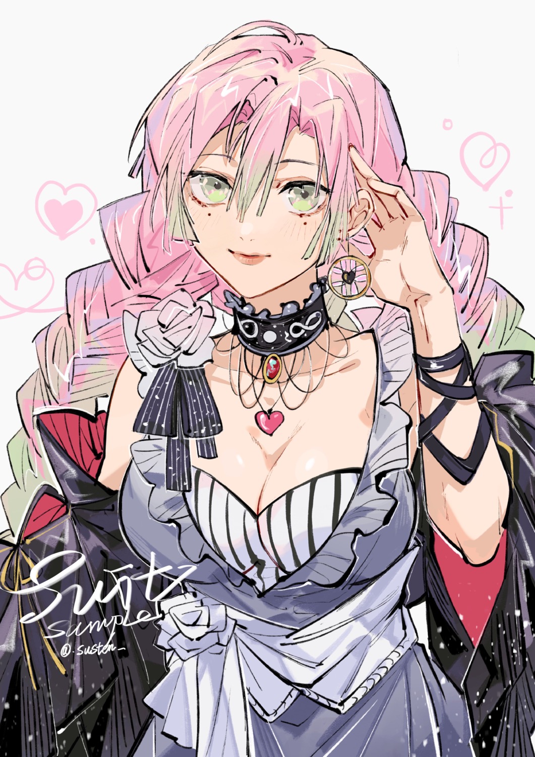 cleavage, dress, kanroji_mitsuri, kimetsu_no_yaiba, susten+