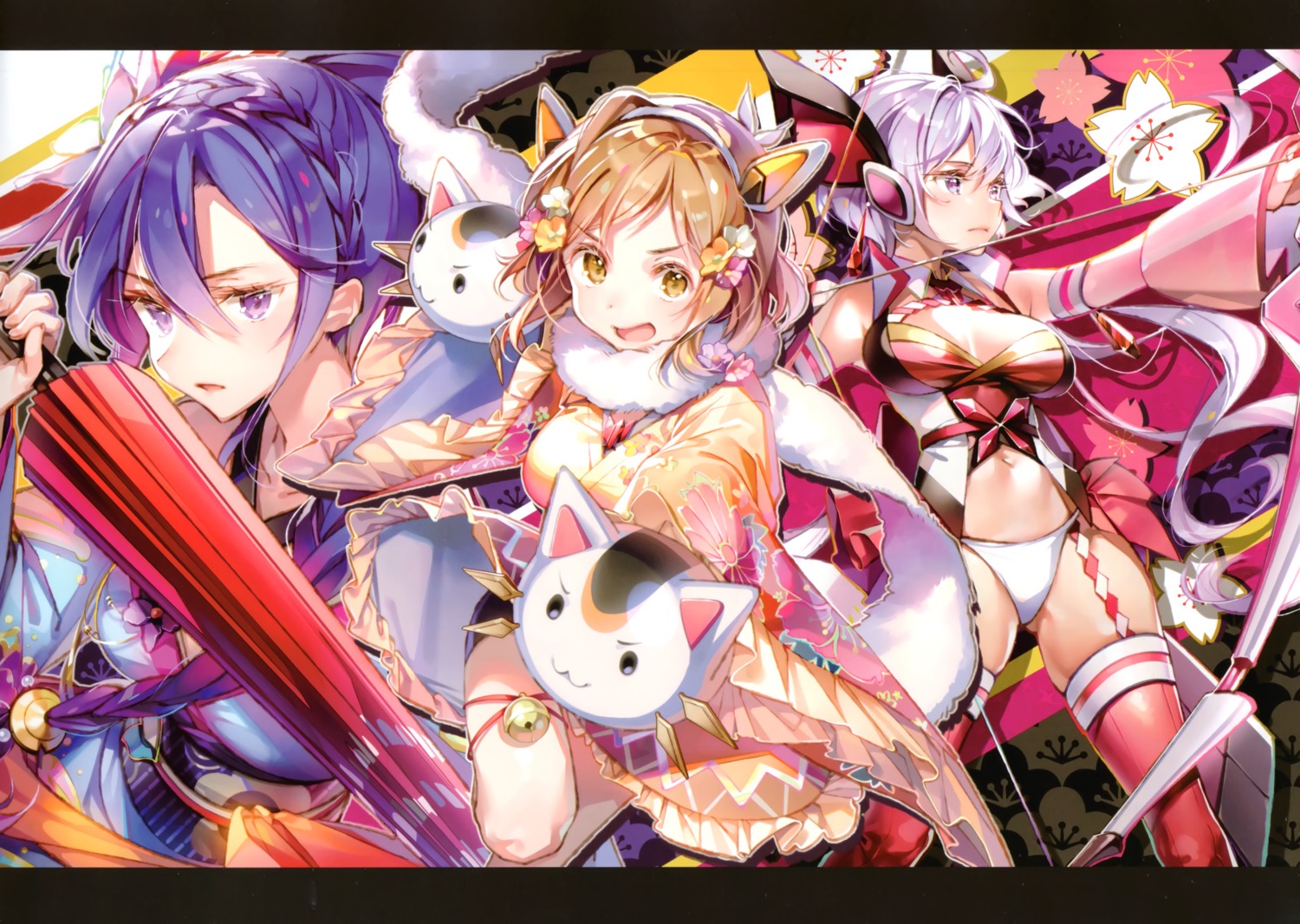 dsmile, kazanari_tsubasa, senki_zesshou_symphogear, tachibana_hibiki, thighhighs, yukine_chris
