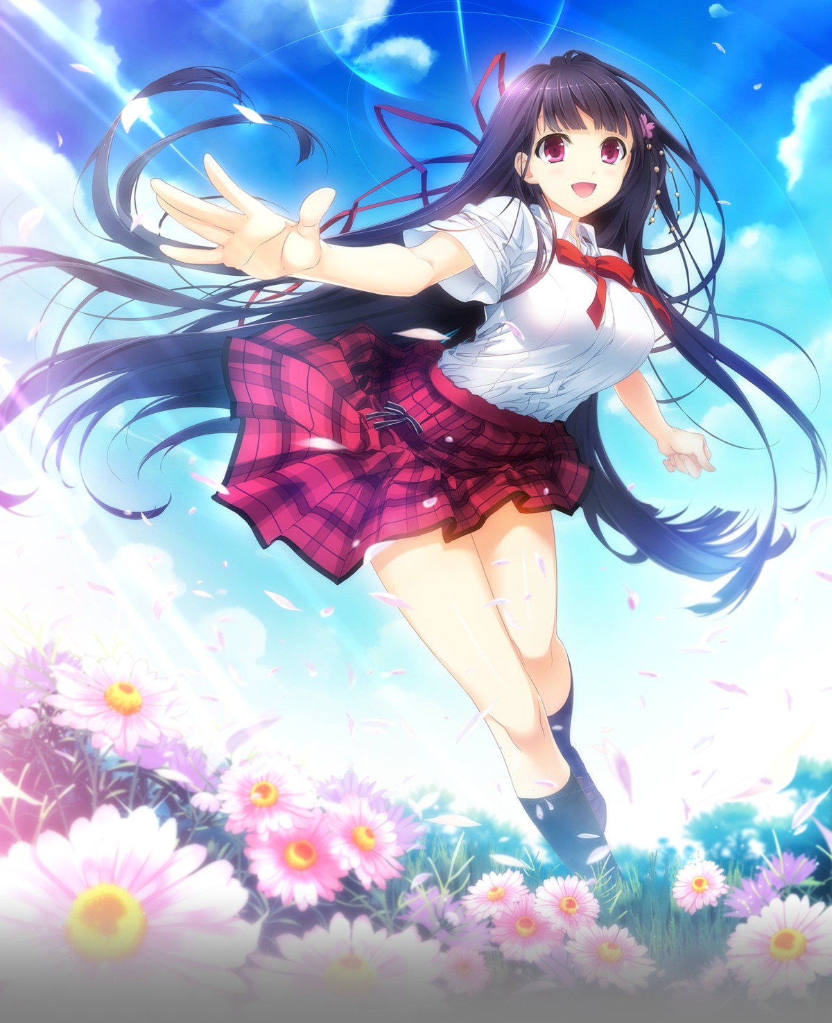 kanojo_to_ore_to_koibito_to, marui, mihagino_ayano, pulltop_latte, seifuku, skirt_lift