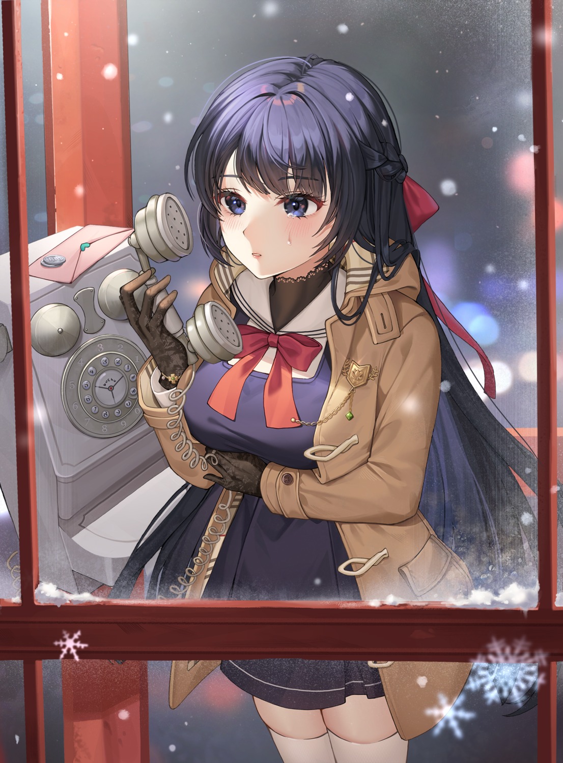 breast_hold, buchu, seifuku, thighhighs