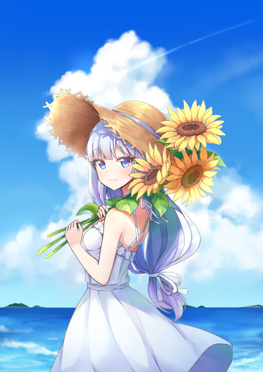 dress, ench0, shiraishi_tsumugi, summer_dress, the_idolm@ster, the_idolm@ster_million_live!