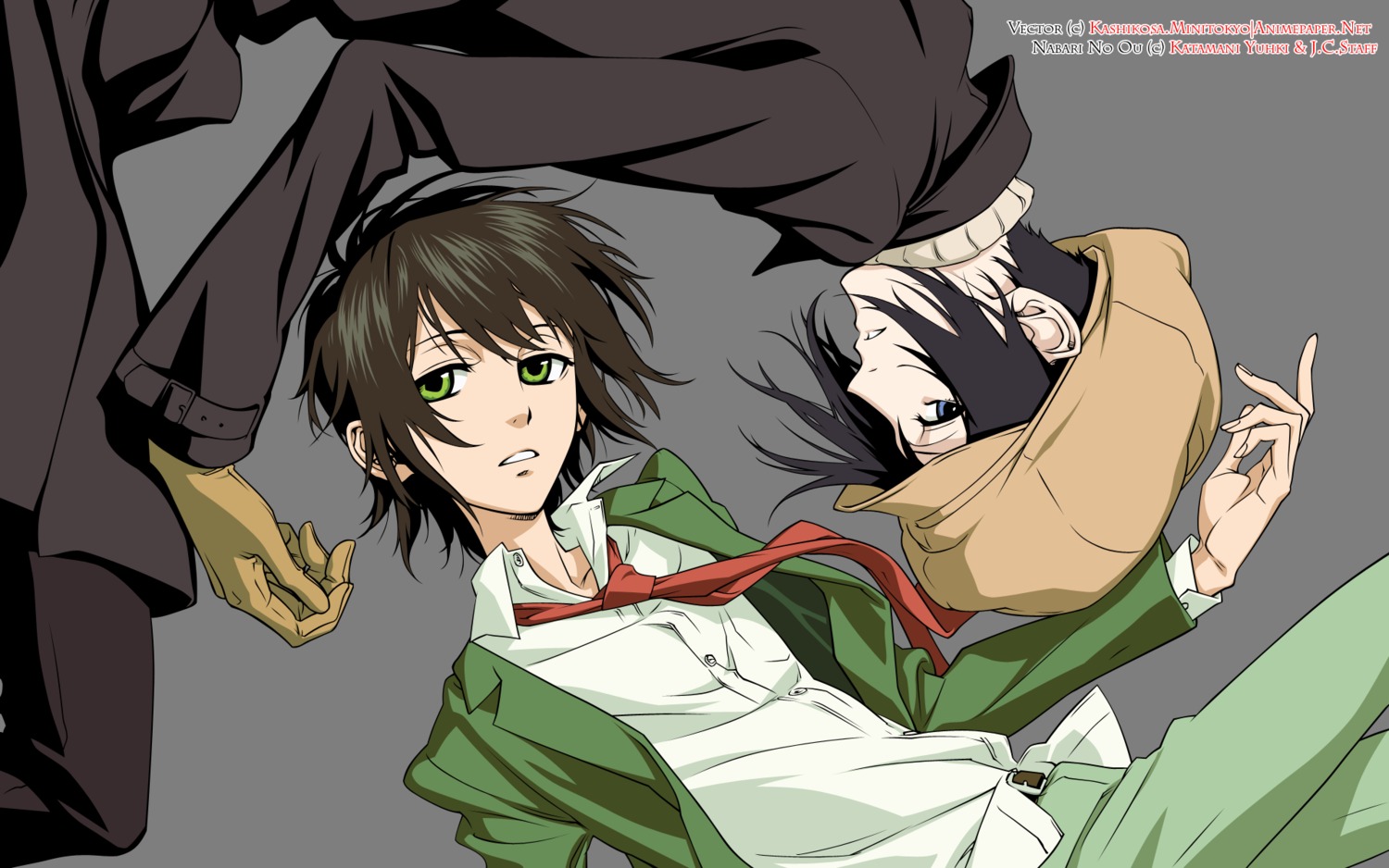 male, nabari_no_ou, rokujou_miharu, transparent_png, vector_trace, wallpaper, watermark, yoite