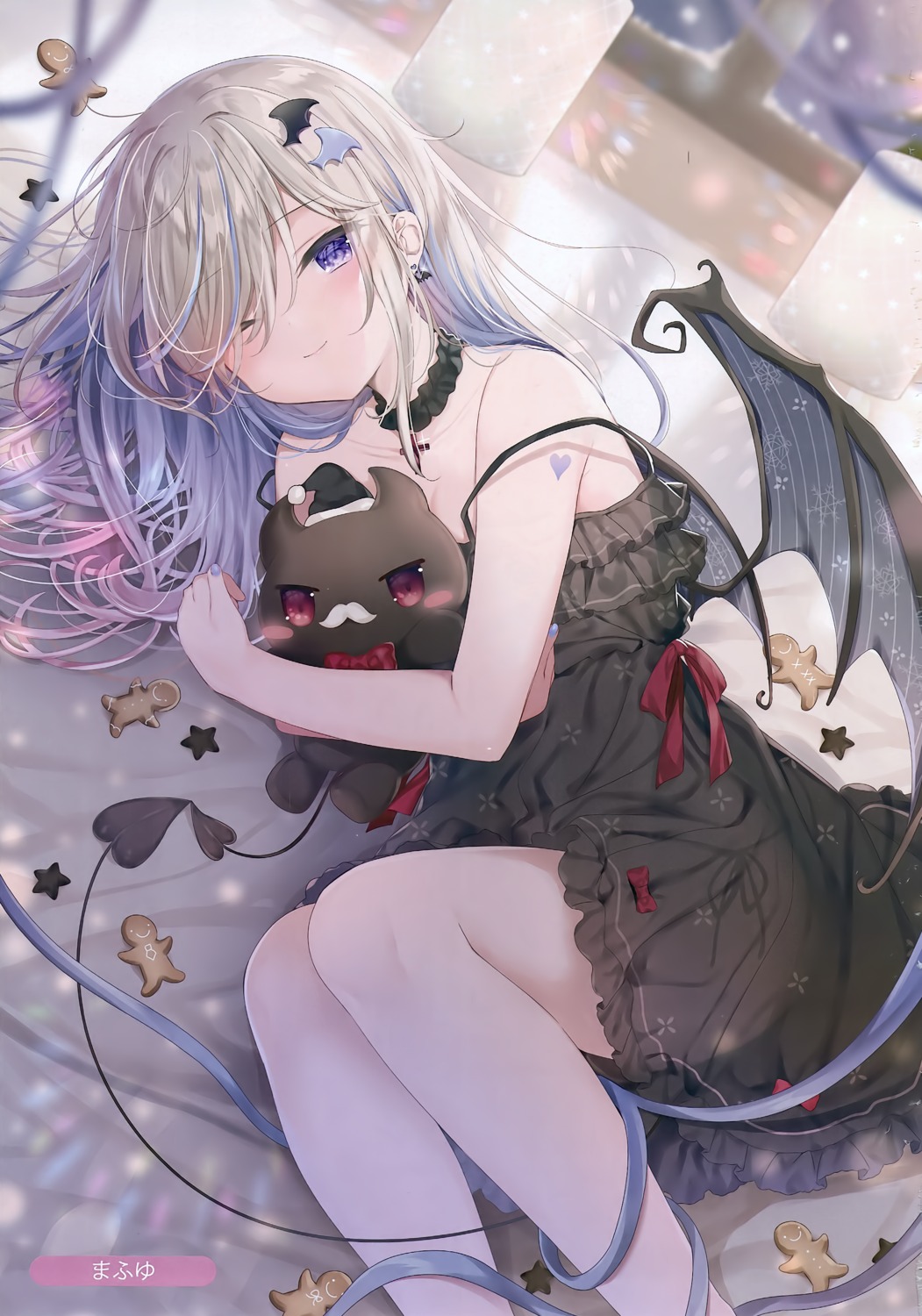 dress, mafuyu_(chibi21), melonbooks, ruty, tail, tattoo, wings