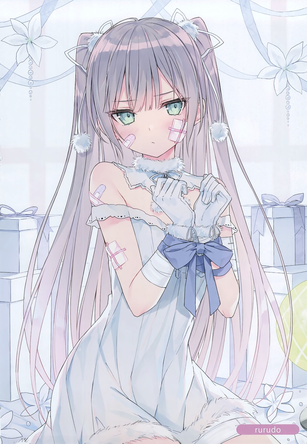bandages, bandaid, carneades, dress, hatsune_(rurudo), melonbooks, rurudo