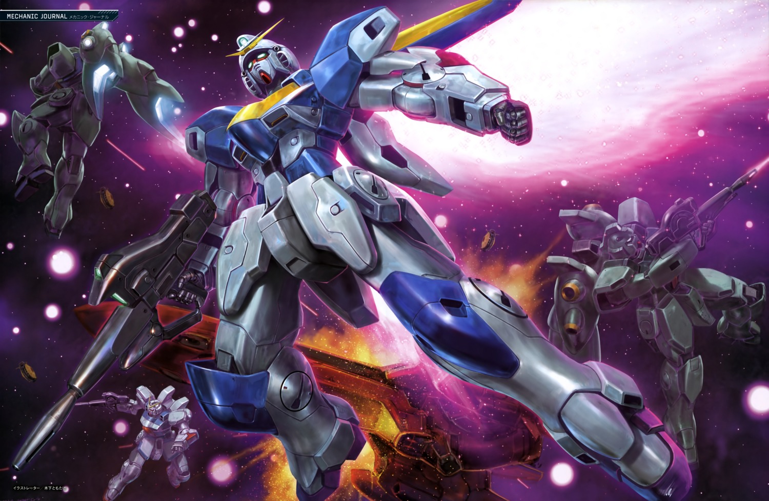 gundam, tomotake_kinoshita, v2_gundam, victory_gundam