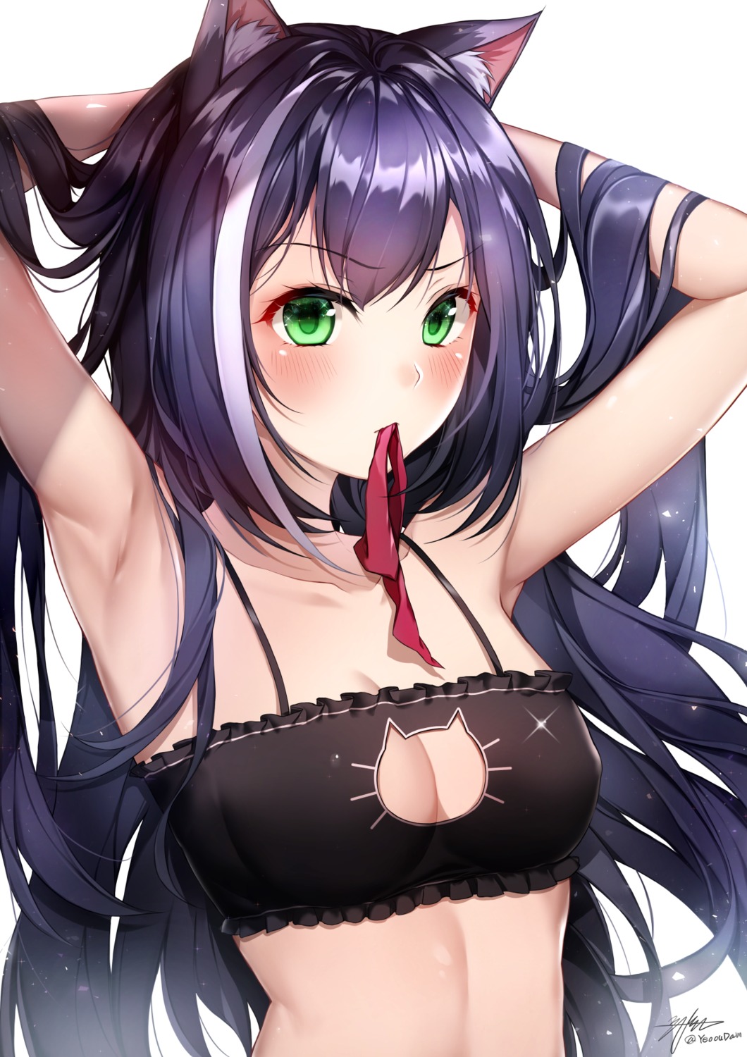 animal_ears, bra, cleavage, karyl_(princess_connect), nekomimi, princess_connect!, princess_connect!_re:dive, yeoohdam