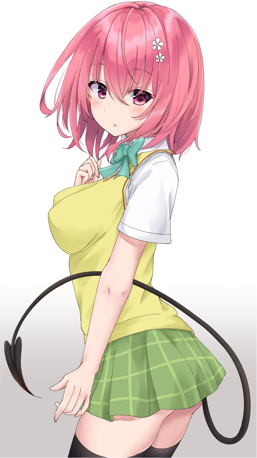 momo_velia_deviluke, seifuku, sweater, tail, thighhighs, to_love_ru, to_love_ru_darkness, to_sse