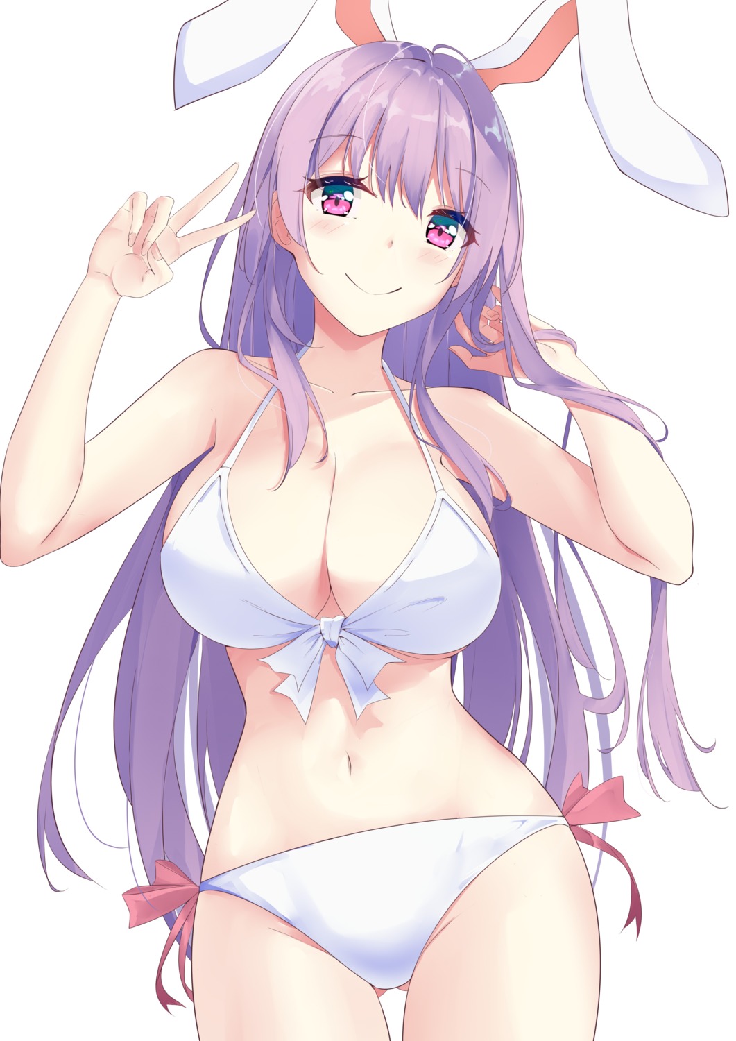 animal_ears, bikini, bunny_ears, diving_penguin, reisen_udongein_inaba, swimsuits, touhou