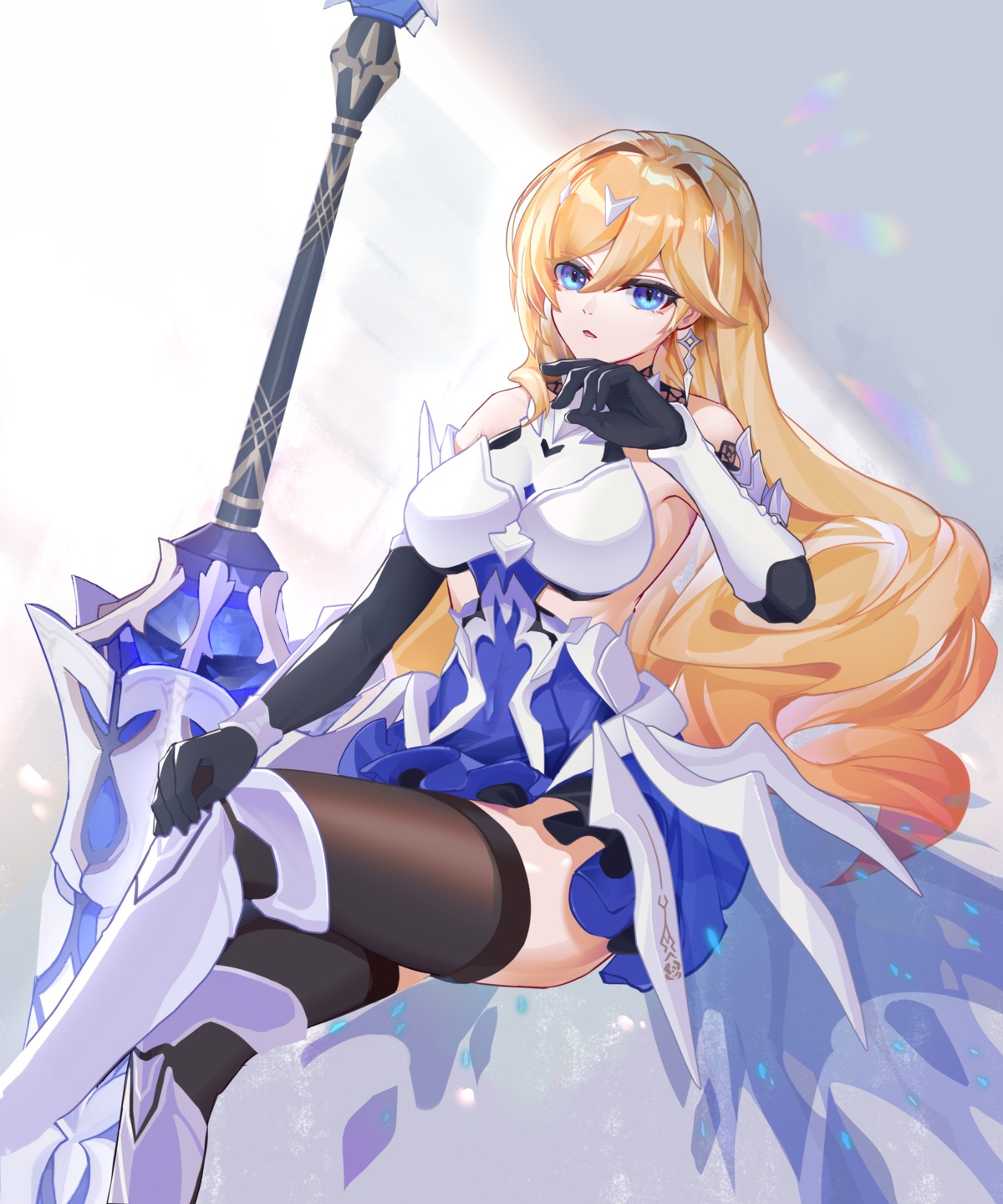 armor, benghuai_xueyuan, bianka_durandal_ataegina, honkai_impact, thighhighs, weapon, wucanming
