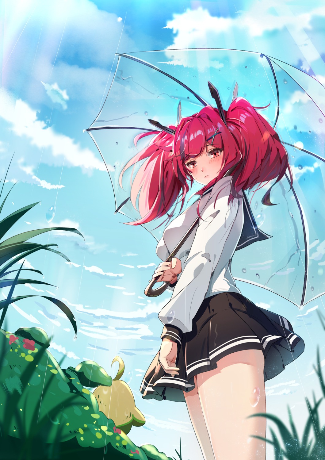 azur_lane, bremerton_(azur_lane), jiaoshoutongxue, manjuu_(azur_lane), seifuku, umbrella