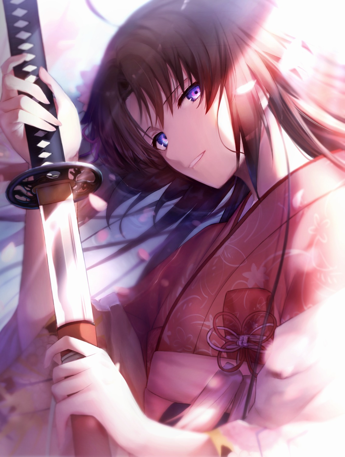 japanese_clothes, kara_no_kyoukai, okakasushi, ryougi_shiki, sword