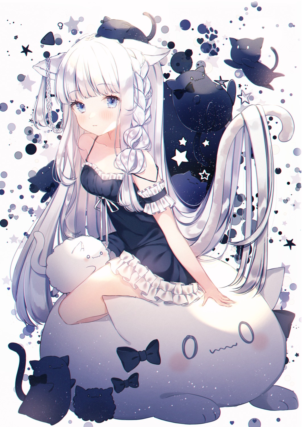 animal_ears, dress, macomick, neko, nekomimi, tail