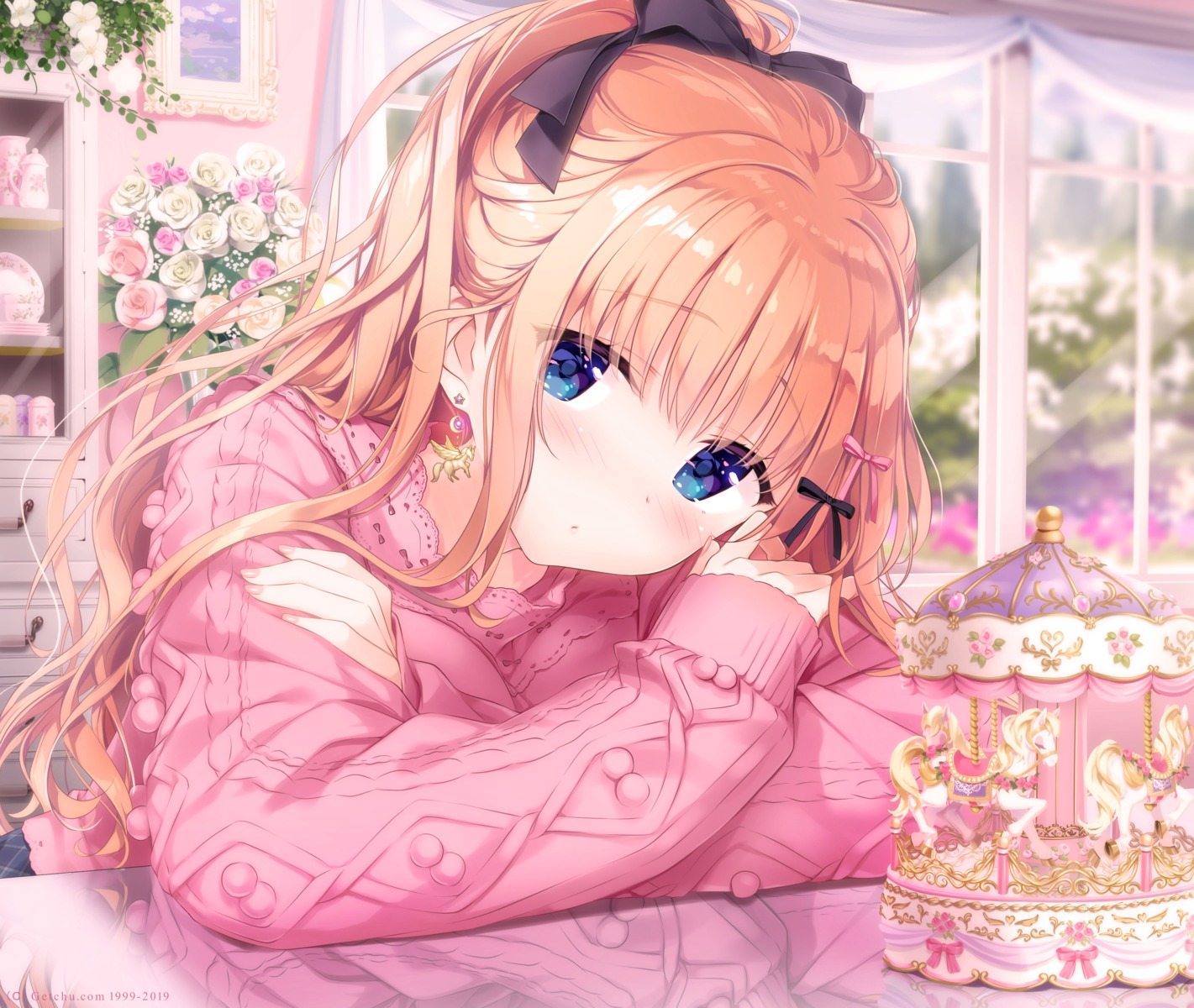 jpeg_artifacts, kimishima_ao, saijo_melia, sweater