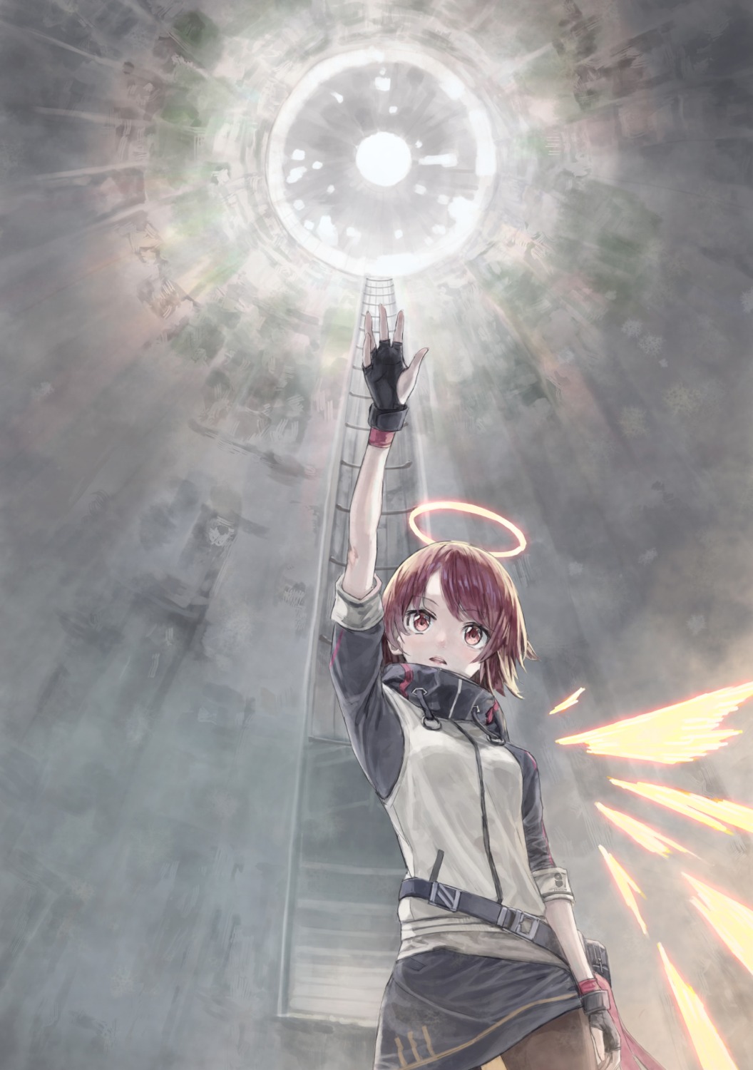 54cr, angel, arknights, exusiai_(arknights), pantyhose, wings