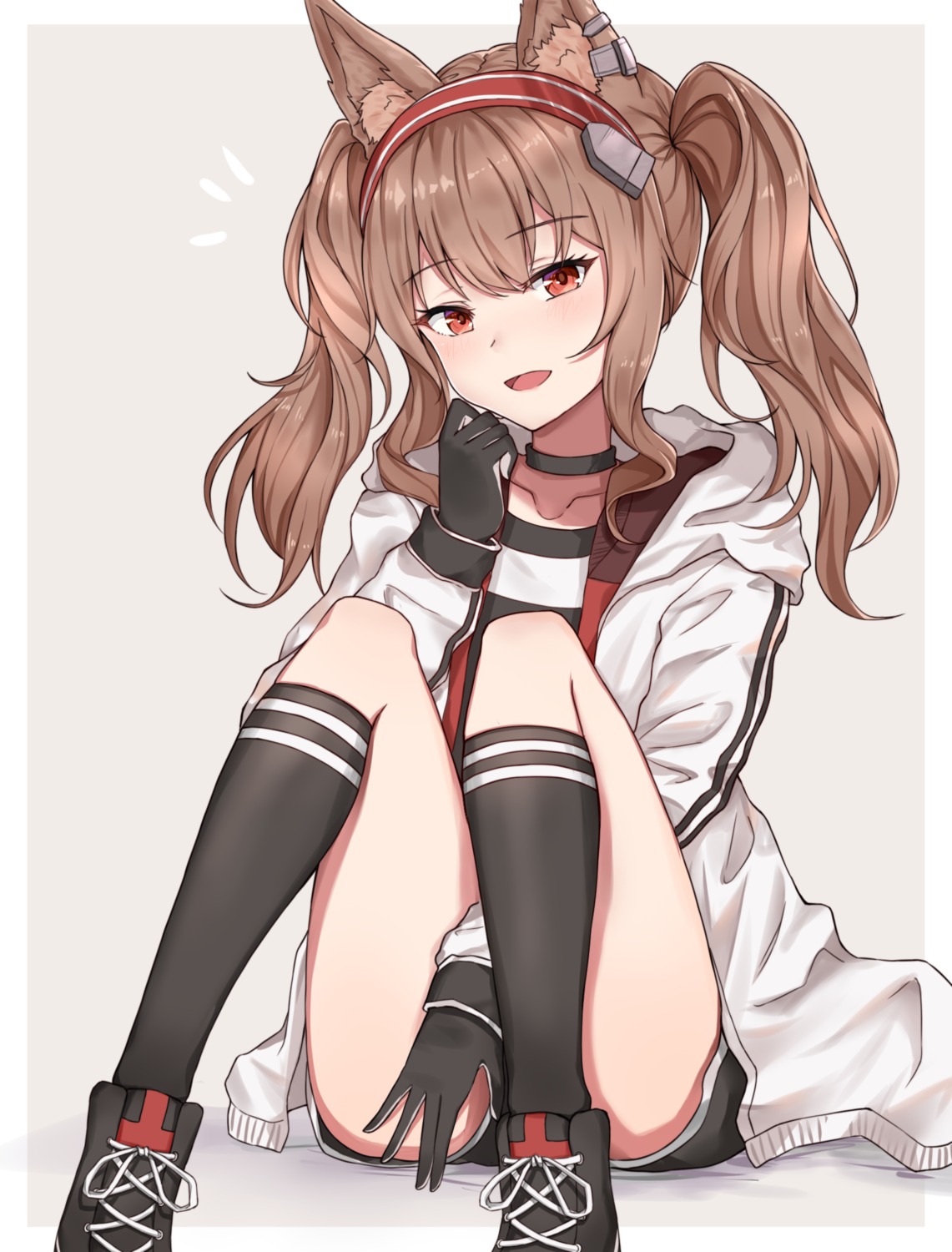 angelina_(arknights), animal_ears, arknights, headphones, mango_(mgo)