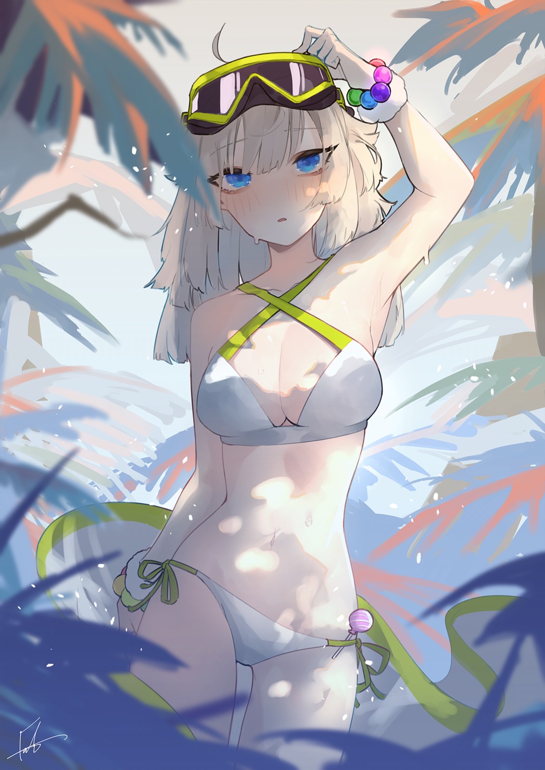 aa-12_(girls_frontline), bikini, cleavage, fataaa, girls_frontline, swimsuits, wet