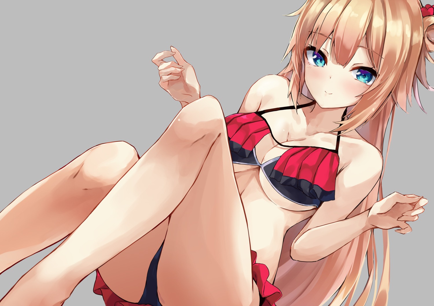 akai_haato, bikini, cleavage, hololive, konkito, swimsuits, underboob