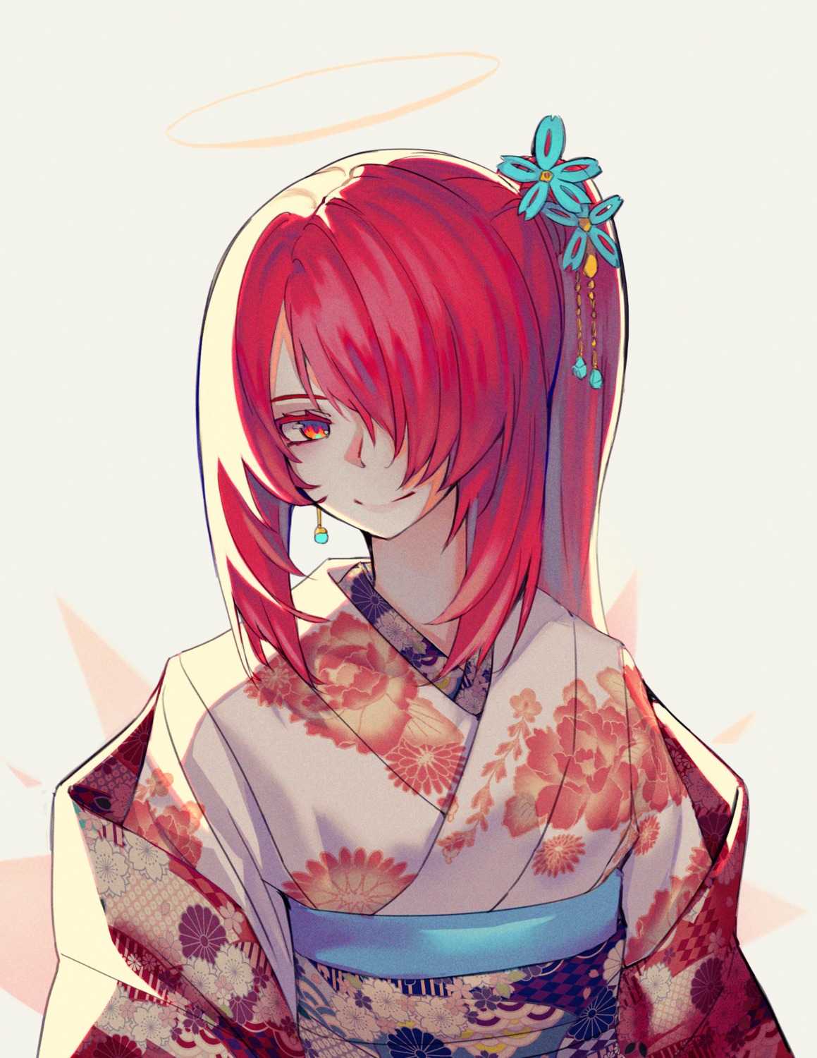 arknights, exusiai_(arknights), kimono, veilrain