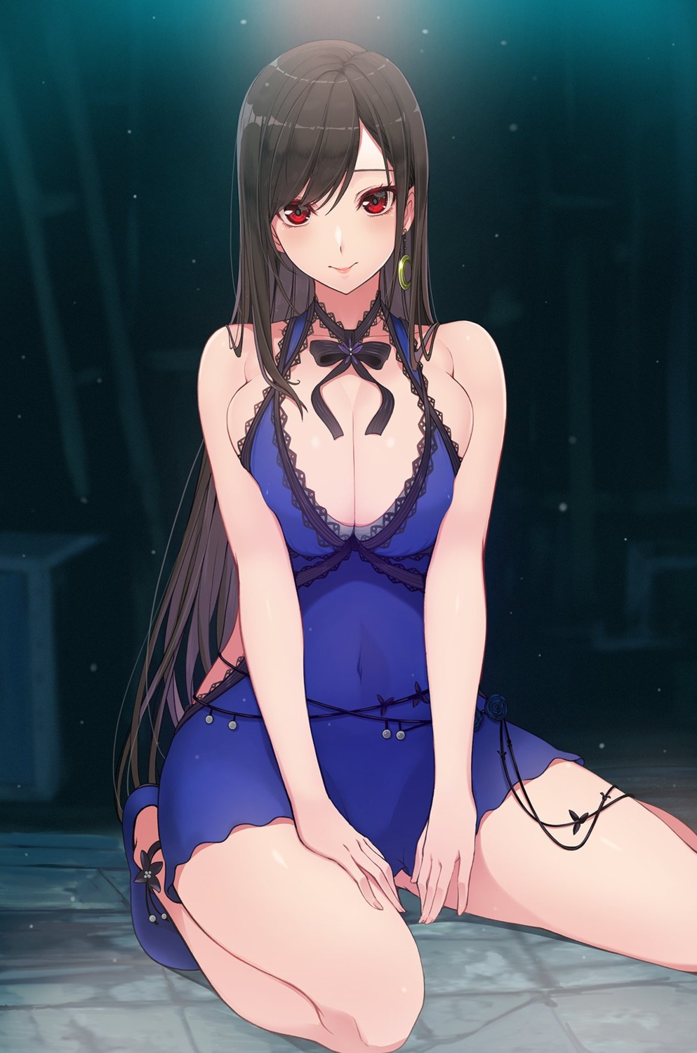 bra, breast_hold, cleavage, denken, dress, final_fantasy, final_fantasy_vii, tifa_lockhart