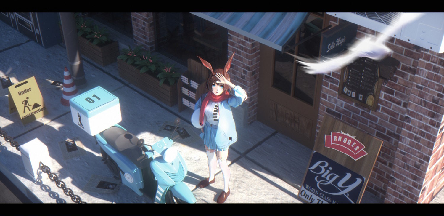 amiya_(arknights), animal_ears, arknights, bangeningmeng, bunny_ears, thighhighs