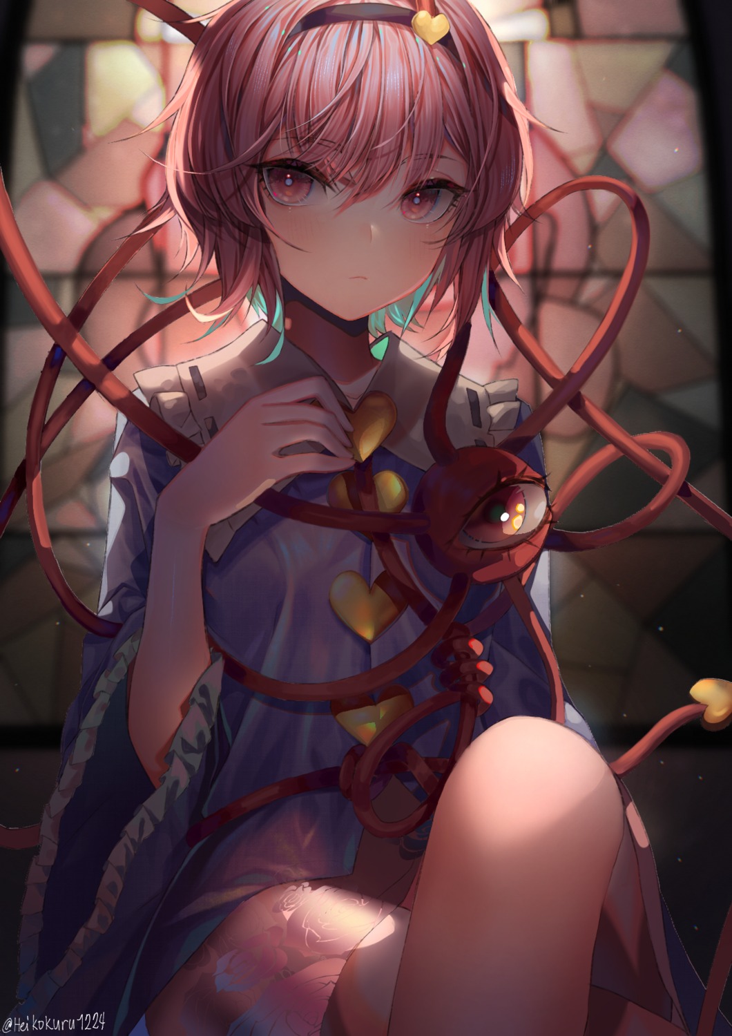 heikokuru1224, komeiji_satori, skirt_lift, touhou