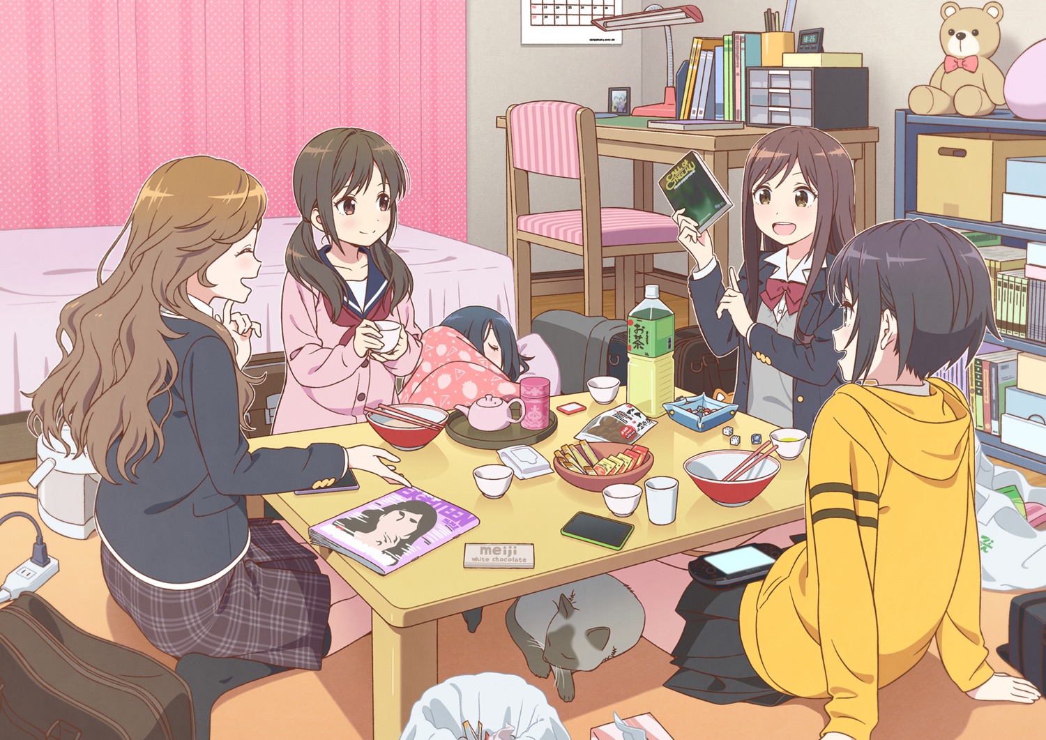 hinata_nao_(iwamotocho), iwamotocho_geinosha, kurihara_sakurako, natsume_haru, neko, seifuku, shirafuji_tamaki, suzuki_anzu