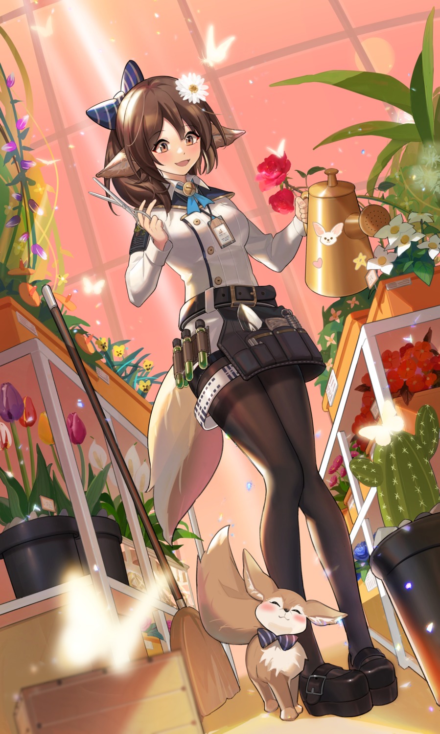animal_ears, arknights, minamayumi, pantyhose, perfumer_(arknights), tail
