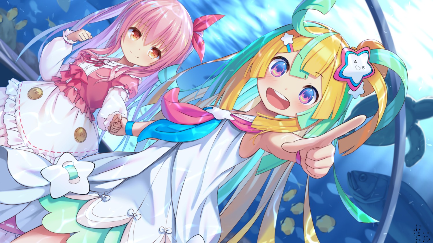 amakawa_hano, bettle_(b_s_a_n), dress, himekuma_ribon, re:act, wallpaper