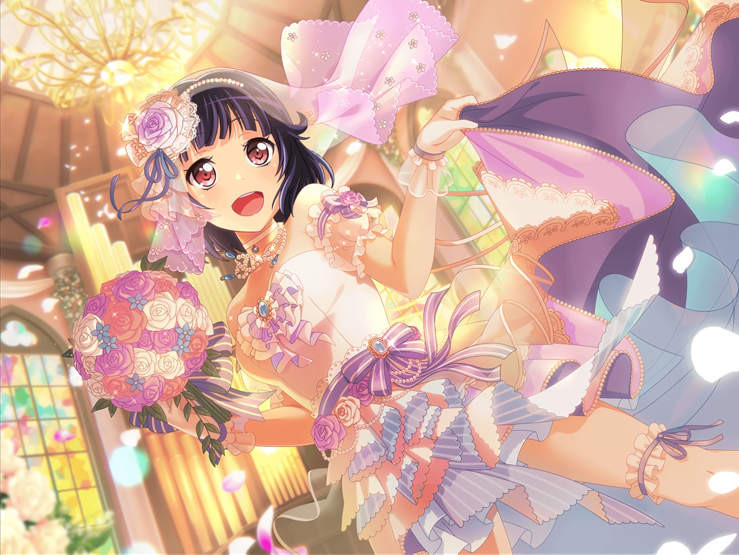bang_dream!, dress, garter, tagme, ushigome_rimi, wedding_dress
