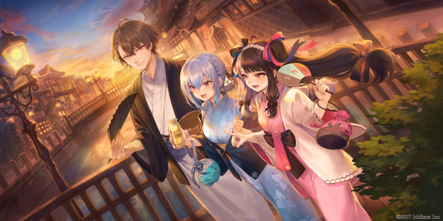 hakase_fuyuki, kagami_hayato, mashu_(003), nijisanji, yorumi_rena, yukata