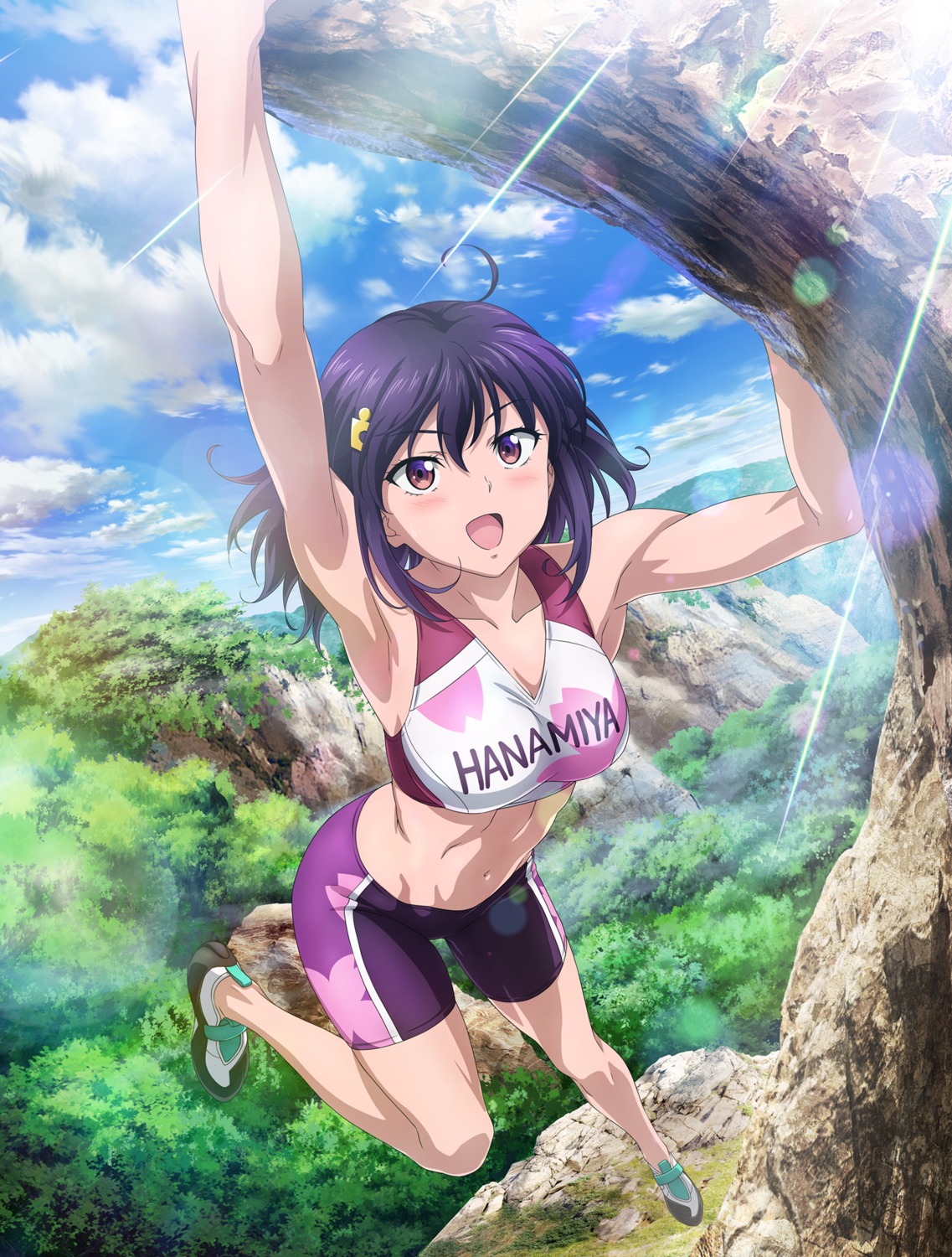 bike_shorts, cleavage, gym_uniform, iwa_kakeru!_-sport_climbing_girls-, kasahara_konomi, tagme
