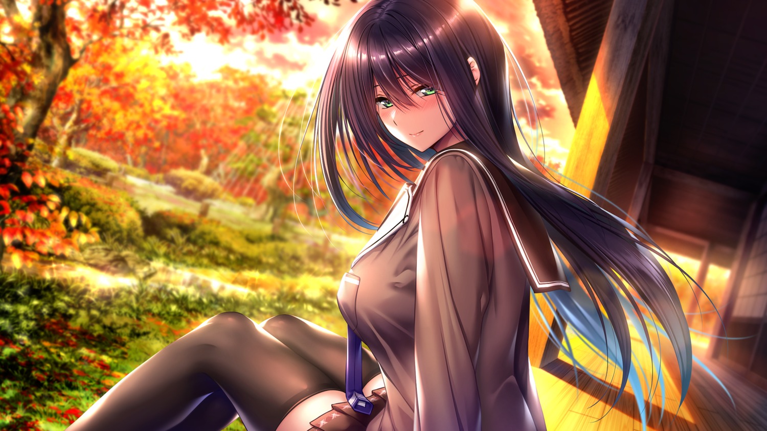 amakano_2, azarashi_soft, game_cg, himiyama_rei, piromizu, seifuku, thighhighs