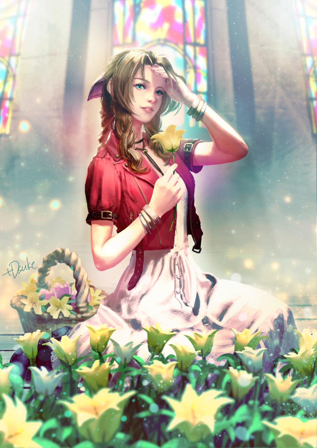aerith_gainsborough, dress, final_fantasy, final_fantasy_vii, tdsuke