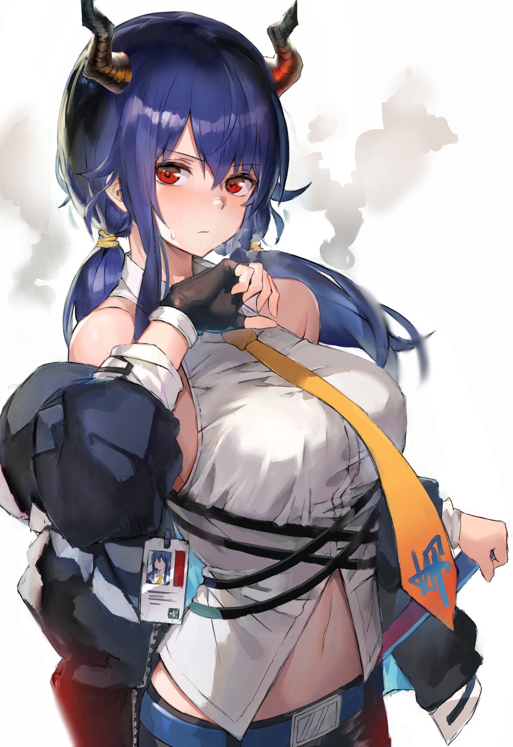 666_(ro_ro_ro3), arknights, ch'en_(arknights), horns