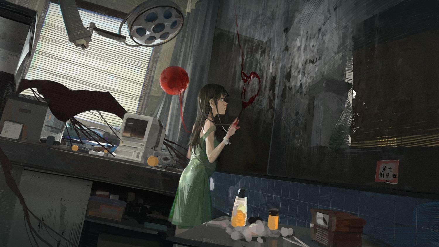 blood, dress, paindude